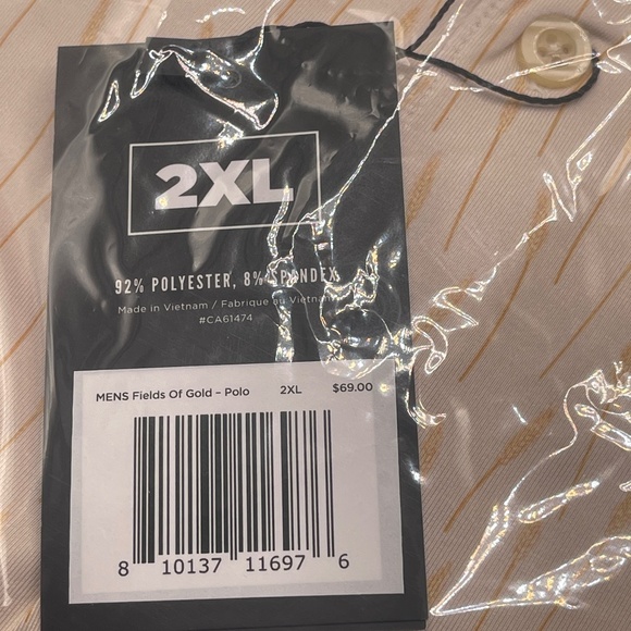 Mens Fields of Gold Polo Waggle 2XL NWT - Picture 4 of 5